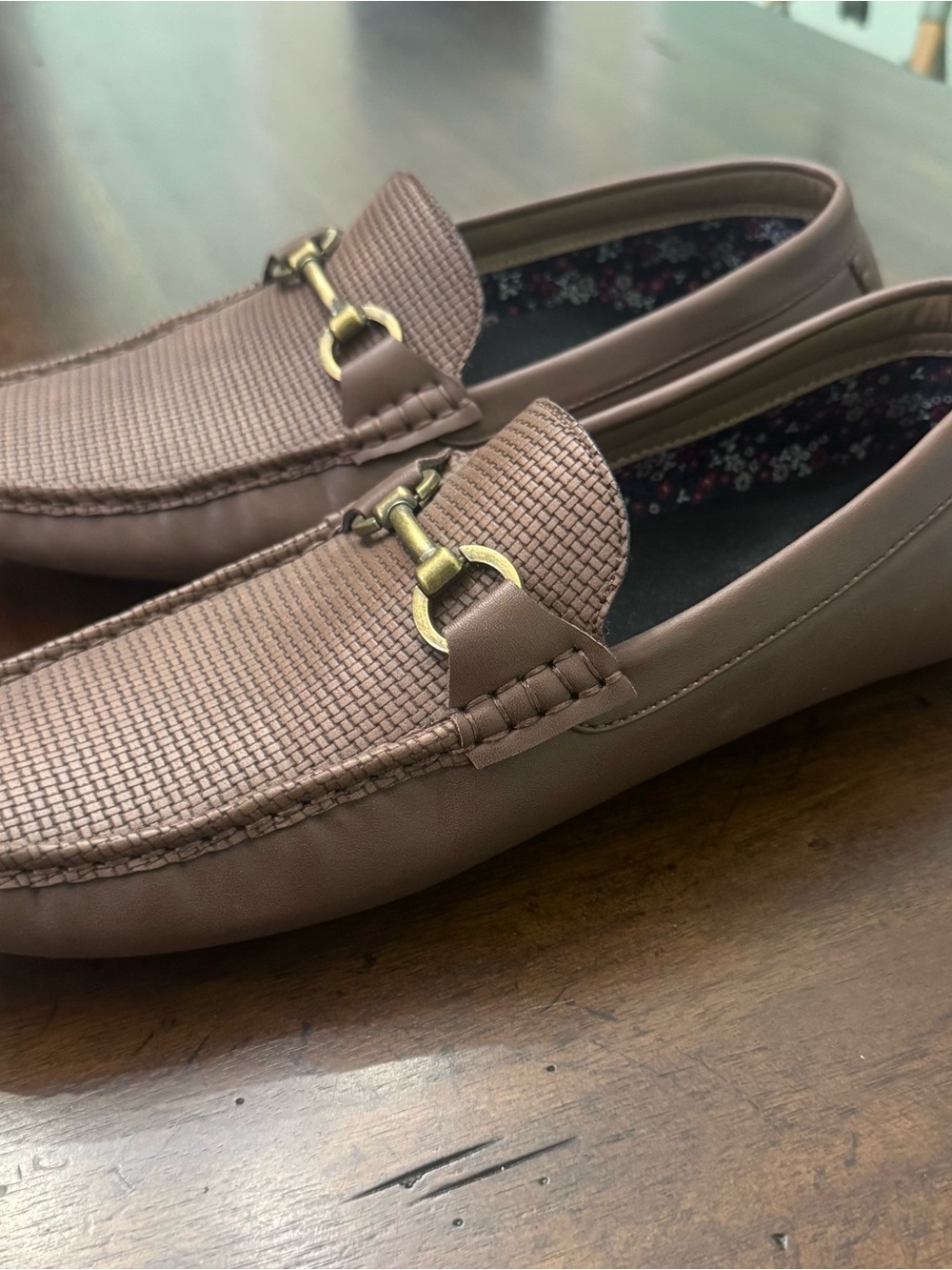 Steve Madden Men's Brown Textured Slip-On Loafers with Bridle Bit - Picture 3 of 7